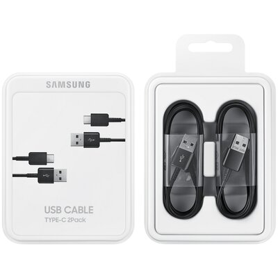 Eredeti adatkábel - SAMSUNG EP-DG930MBEGWW USB típusú C 1,5m 2db fekete buborékfólia