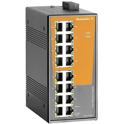 Weidmüller IE-SW-EL16-16TX Ipari Ethernet switch 10 / 100 MBit/s