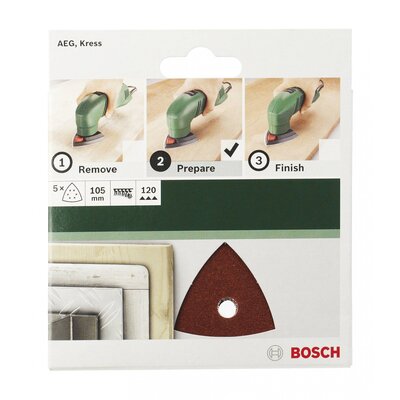 Bosch Accessories 2609256A57 Delta csiszolópapír Tépőzárral, Lyukas Szemcsézet (num) 80 Sarokméret 105 mm 5 db