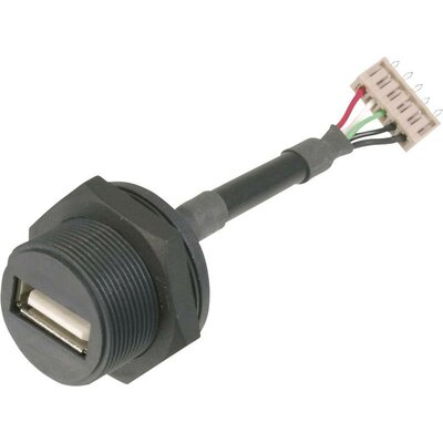 Beépíthető USB aljzat, USB 2.0 A aljzat - 5 pól. csatlakozó, Tru Components IP 67, TC-A-USB-APFS-203