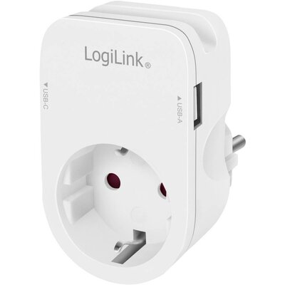 LogiLink PA0259 Csatlakozódoboz USB töltőkimenettel, Gyermekvédelem, Túlfeszültség elleni védelem IP20