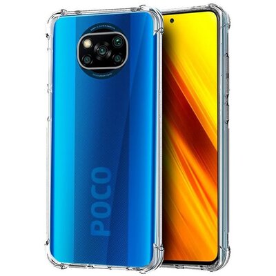 Szilikon telefonvédő (közepesen ütésálló, légpárnás sarok) ÁTLÁTSZÓ [Xiaomi Poco X3 NFC, Xiaomi Poco X3 Pro]