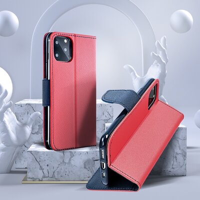 Fancy Book case for IPHONE 15 PRO MAX piros / kék
