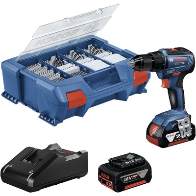 Bosch Professional GSR 18V-55 06019H5209 Akkus fúrócsavarozó 18 V 4.0 Ah Lítiumion 2. akkuval, Töltővel, Tartozékokkal, kefe nélkül