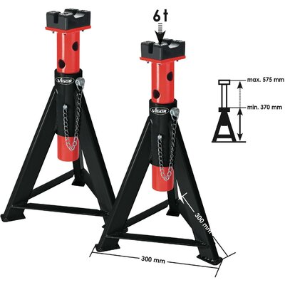 Vigor Alátámasztó bak 6 t Munkamagasság: 37 - 57.5 cm