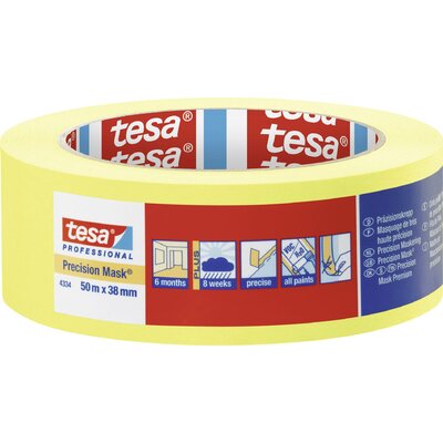 tesa PRECISION 04334-00003-00 Krepp szalag Präzisionskrepp® Sárga (H x Sz) 50 m x 38 mm 1 db