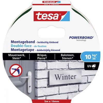 tesa BRICK & STONE 77749-00000-00 Rögzítő szalag tesa® Powerbond Fekete (H x Sz) 5 m x 19 mm 1 db