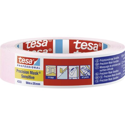 tesa PRECISION SENSITIVE 04333-00018-02 Krepp szalag Präzisionskrepp® Világos rózsaszín (H x Sz) 50 m x 25 mm 1 db