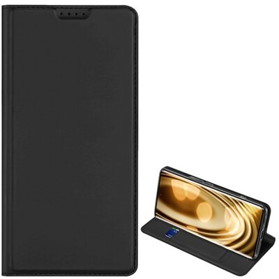 DUX DUCIS SKIN PRO tok álló, bőr hatású (FLIP, oldalra nyíló, bankkártya tartó, asztali tartó funkció) FEKETE [Samsung Galaxy A54 5G (SM-A546)]