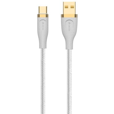 DEVIA EC311_W DEVIA STAR adatkábel és töltő (USB - Type-C, 2.4A, gyorstöltés támogatás, 150cm) FEHÉR