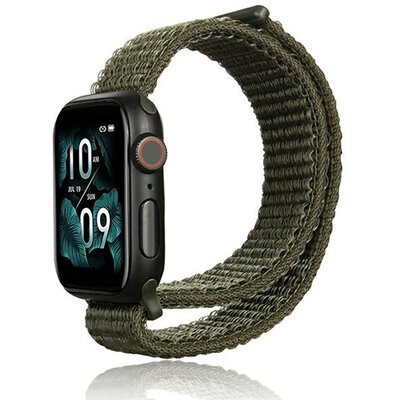 Pótszíj (egyedi méret, nylon, tépőzáras, légáteresztő) SÖTÉTZÖLD [Apple Watch Series 2 38mm, Apple Watch Series 3 38mm, Apple Watch Series SE 2 40mm, Apple Watch Series 7 41mm, Apple Watch Series 1 38mm]