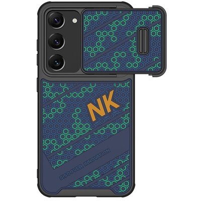 NILLKIN STRIKER műanyag telefonvédő (szilikon keret, közepesen ütésálló, kamera védelem, méhsejt minta) SÖTÉTKÉK [Samsung Galaxy S23 Plus (SM-S916)]