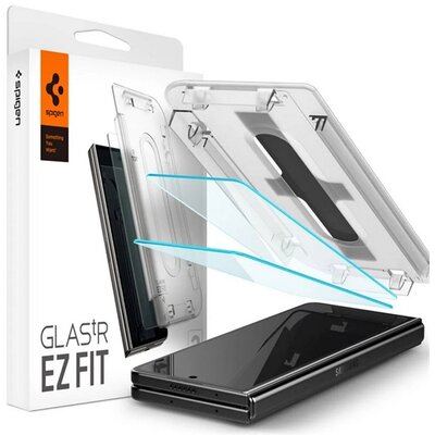 SPIGEN AGL06523 SPIGEN EZ FIT képernyővédő üveg 2db (2.5D, tokbarát, ultravékony, 0.2mm, 9H + segédkeret) ÁTLÁTSZÓ [Samsung Galaxy Z Fold5 5G (SM-F946)]