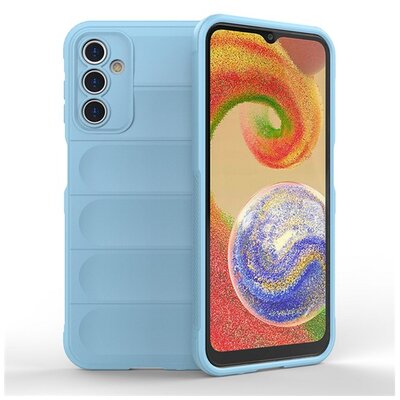 Szilikon telefonvédő (közepesen ütésálló, kamera védelem, 3D minta) VILÁGOSKÉK [Samsung Galaxy A14 5G (SM-A146), Samsung Galaxy A14 4G (SM-A145)]