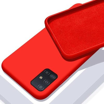 Premium szilikon tok, iPhone 15 Pro Max, Piros