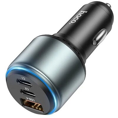 HOCO NZ9_B HOCO NZ9 autós töltő USB / 2 Type-C aljzat (95W, PD gyorstöltés támogatás) FEKETE