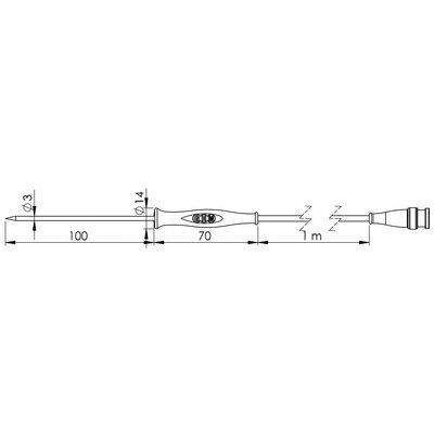 Greisinger GF 1T Beszúrós érzékelő -70 - 250 °C Érzékelő típus Pt1000