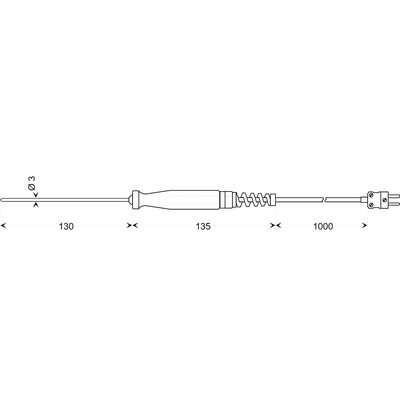 Greisinger GES 900 Beszúrós érzékelő Kalibrált (ISO) -65 - 1000 °C Érzékelő típus K
