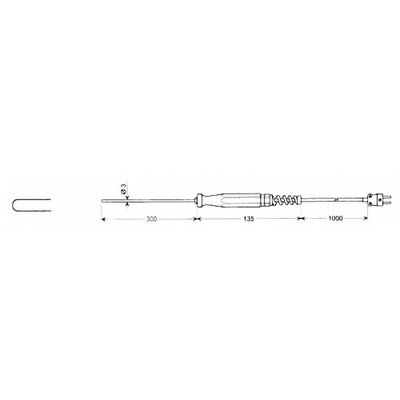 Greisinger GTF 1200/300 Merülő érzékelő Kalibrált (ISO) -200 - 1150 °C Érzékelő típus K