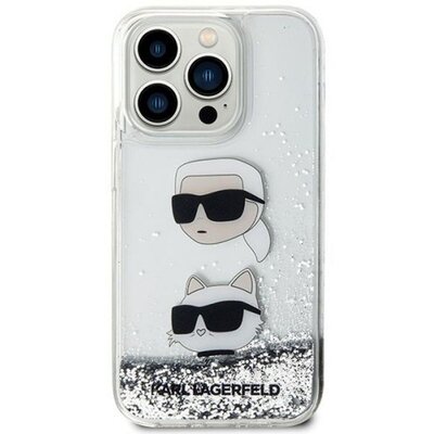 Eredeti előlap tok KARL LAGERFELD KLHCN61LDHKCNS iPhone 11-hez (Liquid Glitter KC / fehér)