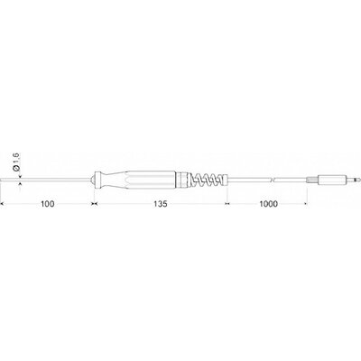 Greisinger GTF 175/1.6 Merülő érzékelő -70 - 200 °C Érzékelő típus Pt1000