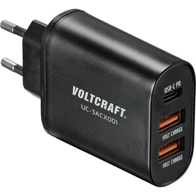 USB töltőkészülék max. 3000 mA 3 x USB, USB-C, Voltcraft UC-3ACX001 VC-12231145