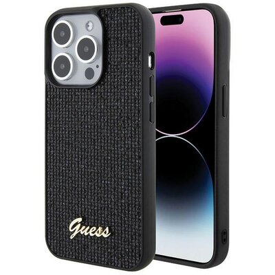 Eredeti tok GUESS GUHCP15LPMSDGSK for iPhone 15 PLUS (Disco Script Metal / black)