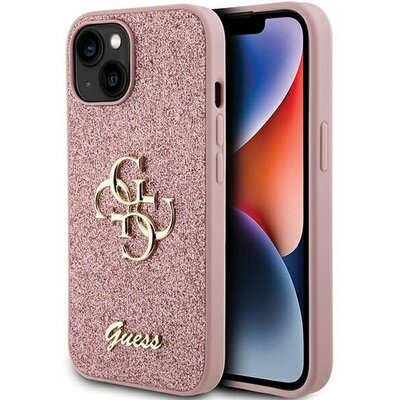 Eredeti tok GUESS GUHCP15SHG4SGP for iPhone 15 (Fixed Glitter Big 4G / pink)