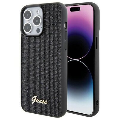 Eredeti telefontok GUESS GUHCP15XPMSDGSK for iPhone 15 PRO (Disco Script Metal / black)