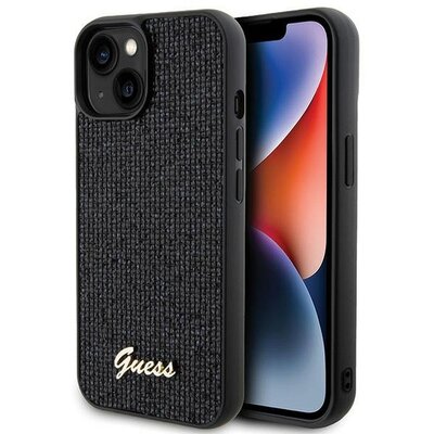 Eredeti tok GUESS GUHCP15SPMSDGSK for iPhone 15 (Disco Script Metal / black)