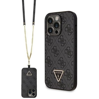 Eredeti tok GUESS GUHCP14LP4TDSCPK for iPhone 14 PRO (Metal Logo Starss Crossbody / black)