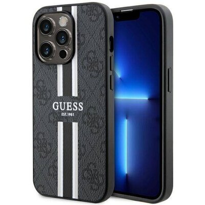 Eredeti tok GUESS GUHMP14XP4RPSK for iPhone 14 PRO MAX (Magsafe 4G Printed Stripes / black)