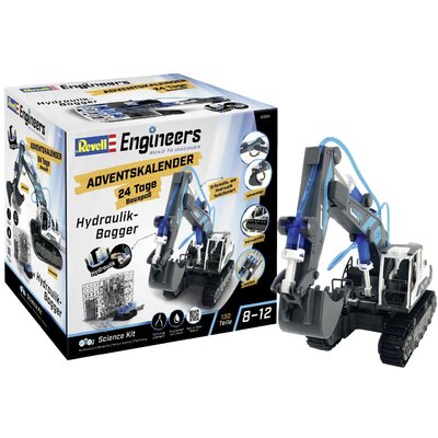 Revell Engineers Adventskalender Engineers Excavator hidraulikus kotrógép Technika Adventi naptár