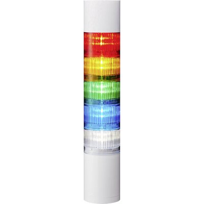 Patlite Jelző oszlop LR6-502WJBW-RYGBC LED 5 színű, Piros, Sárga, Zöld, Kék, Fehér 1 db