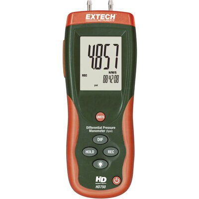 Extech HD750 Nyomásmérő Kalibrált (ISO) Légnyomás - 0.3447 bar