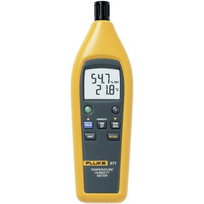 Fluke Fluke 971 Légnedvesség mérő Kalibrált (ISO) 10 % rF 90 % rF Adatgyűjtő funkció, Olvadáspont-/penészesedés jelző