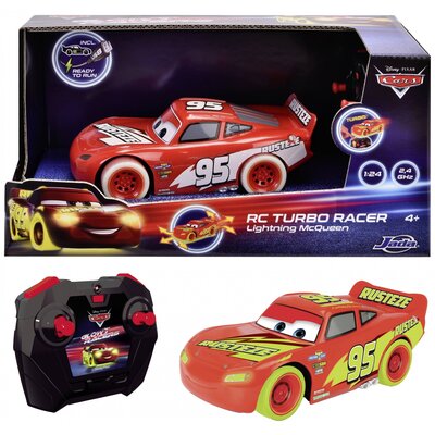 JADA TOYS 203084035 Cars Glow Racers Lightning McQueen 1:24 RC kezdő modellautó Elektro Közúti modell