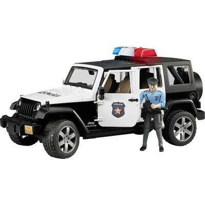 Rendőrségi jármű rendőr figurával, Jeep Wrangler Rubicon Policie, Bruder 02526