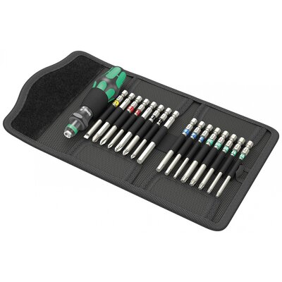 Wera Kraftform Kompakt 60 Tool Finder 05059303001 Bit készlet 17 részes Kereszthornyú Phillips, Kereszthornyú Pozidriv, TORX, Hatlap, Egyeneshornyú Bit tartó