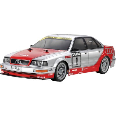 Tamiya 1:10 RC modellautó Elektro Túraautó RC Audi V8 1992 Tourenwagen (TT-02) Brushed 4WD építőkészlet TT-02 Előre lakkozva