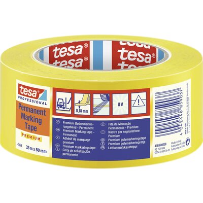 tesa PREMIUM 04169-00058-93 Jelölő ragasztószalag tesa® Professional Sárga (H x Sz) 33 m x 50 mm 1 db