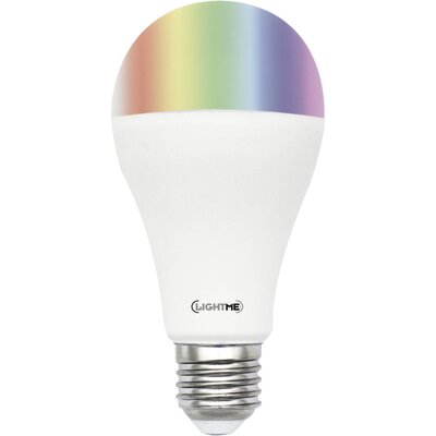 LightMe LM85194 LED EEK F (A - G) E27 Izzólámpa forma 8.8 W = 66 W RGBW (Ø x H) 60 mm x 114 mm Színváltó, Dimmelhető, Távirányítóval 1 db