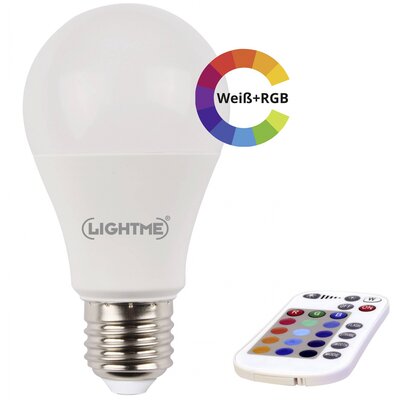 LightMe LM85193 LED EEK F (A - G) E27 Izzólámpa forma 6 W = 48 W RGBW (Ø x H) 60 mm x 114 mm Színváltó, Dimmelhető, Távirányítóval 1 db