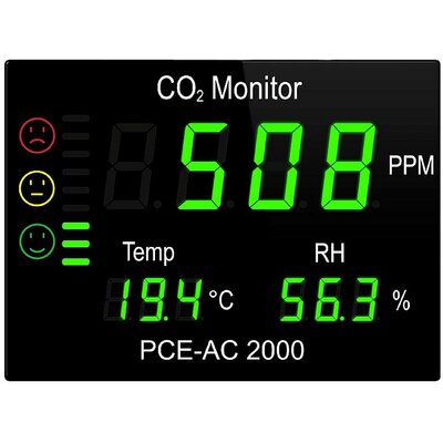 PCE Instruments CO2 mérő Hőmérséklet, Légnedvesség, CO2