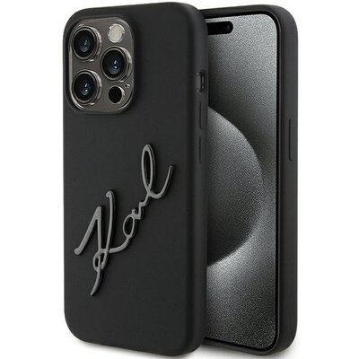 Eredeti tok KARL LAGERFELD KLHCP15XSKSBMCK for iPhone 15 Pro Max (Silicone Karl Script Logo / black)