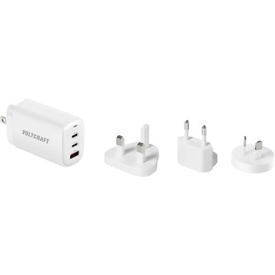 VOLTCRAFT USB-Ladegerät VC-13729645 Úti töltőadapter Beltér Kimeneti áram (max.) 3.25 A 3 x USB-A, USB-C® USB Power Delivery (USB-PD), Európai adapterrel, UK