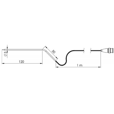 Greisinger GF3T-E3-B-BNC Beszúrós érzékelő -70 - +400 °C Érzékelő típus Pt1000