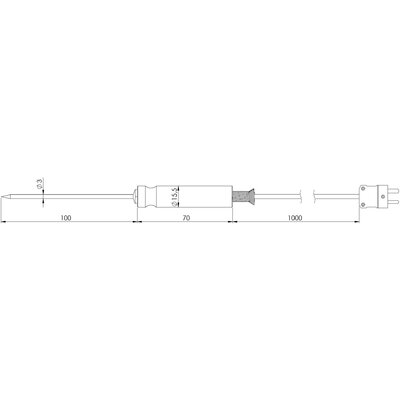 Greisinger GES21-K-1-NT-L01-T Élelmiszer érzékelő -50 - +250 °C Érzékelő típus K