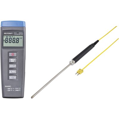 VOLTCRAFT K101 + TP 208 Hőmérséklet mérőműszer Kalibrált (DAkkS) -200 - +1370 °C Érzékelő típus K