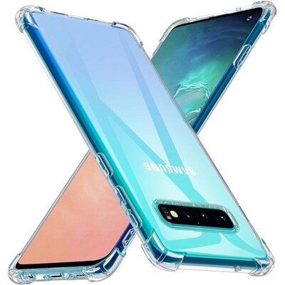 Szilikon telefonvédő (közepesen ütésálló, légpárnás sarok) ÁTLÁTSZÓ [Samsung Galaxy S10 Plus (SM-G975)]